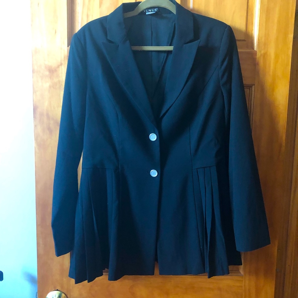 Women’s peplum blazer with silver buttons
